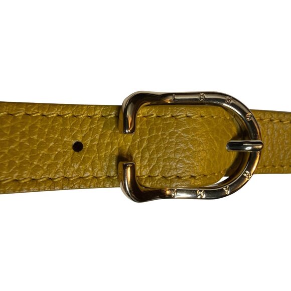 Longchamp Le Foulonné Mimosa Yellow Leather Crossbody Bag Adjustable Strap - Picture 14 of 16